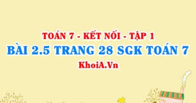 Bài 2.5 trang 28 SGK Toán 7 tập 1 Kết nối tri thức